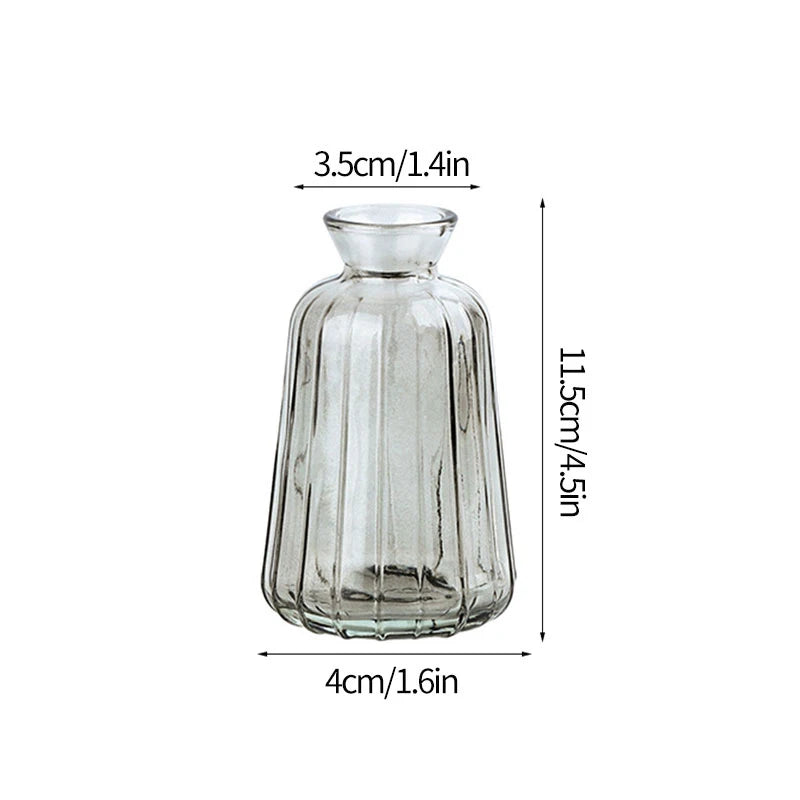 Function Retro Glass Flower Vase Hydroponic Bottle Decor