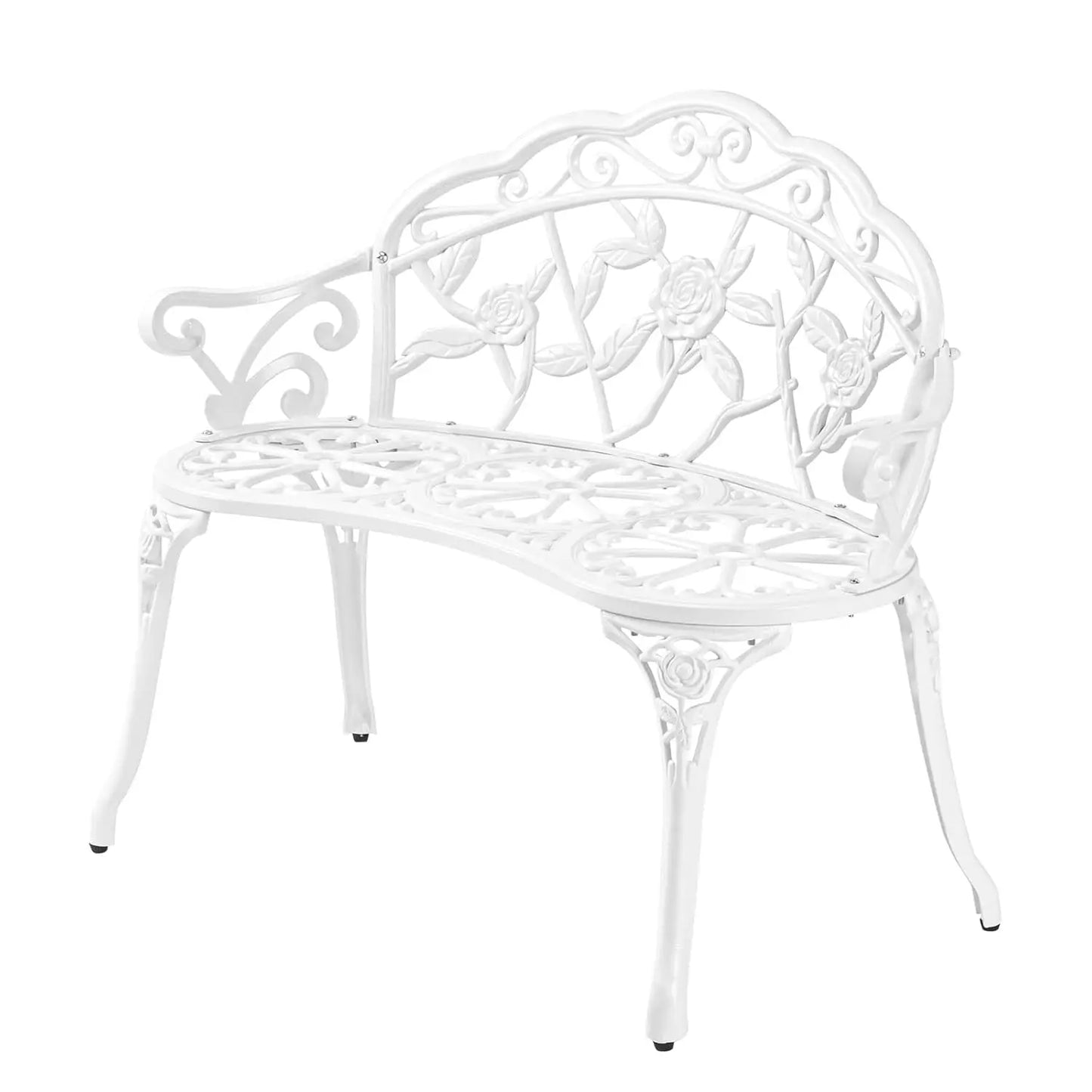 Antique Style Garden Rose Bench Cast Iron With Aluminum Frame