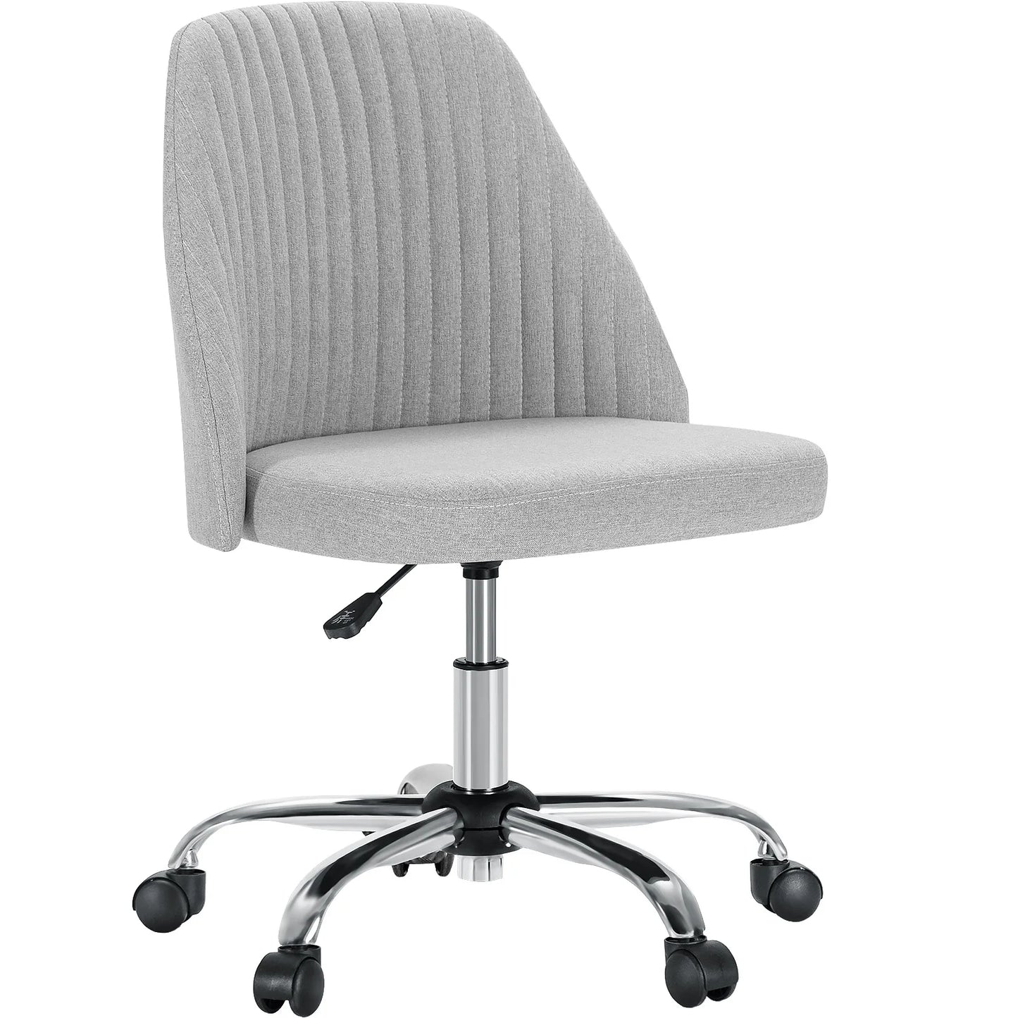 JHK Armless Desk Chair With Wheels Fabric Swivel Office