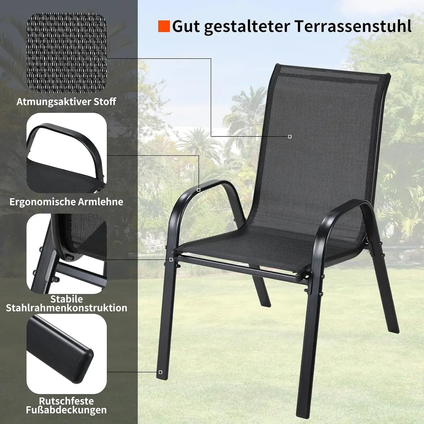 Carrying Folding Garden Chairs Teslin Fabric High Back