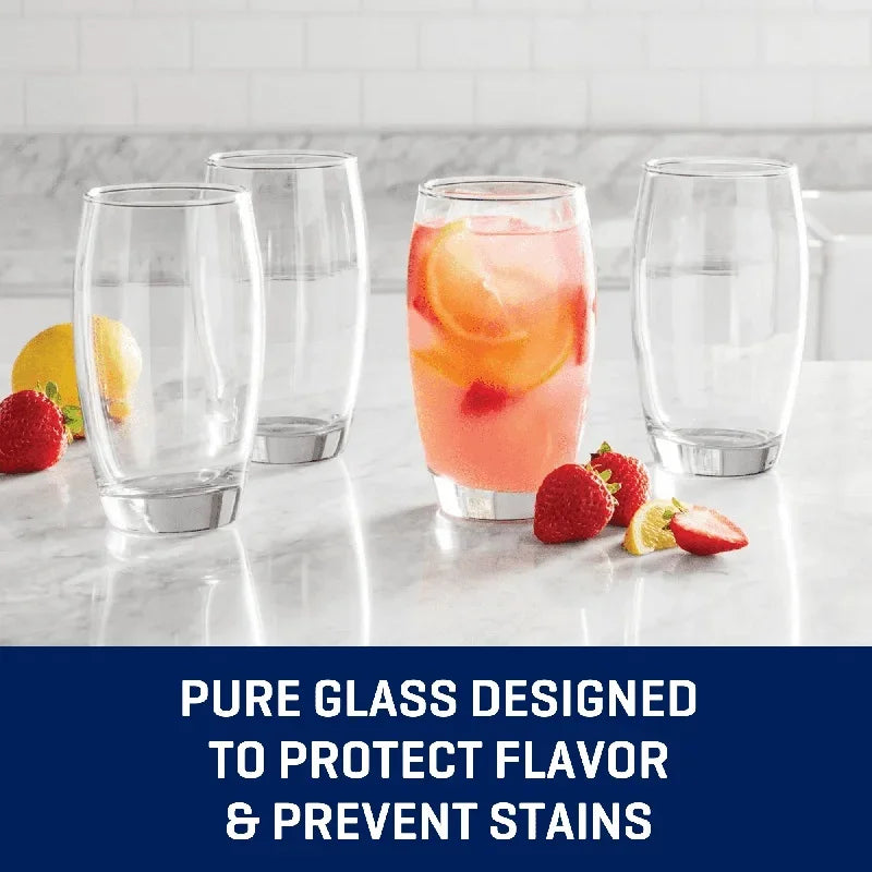 Drinkware Ellendale Glasses Set of 8 Heavy Base Clear Glass