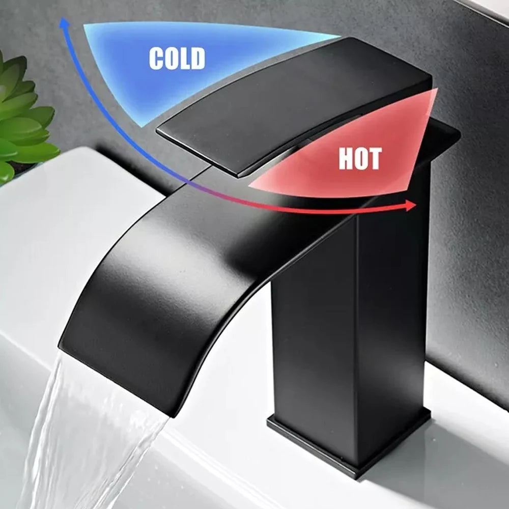 MYQualife Waterfall Bathroom Faucet Vessel Sink Mixer Tap