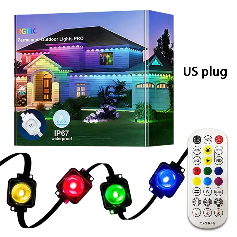MIMIRGB Outdoor RGB Waterproof Eaves String Lights Holidays