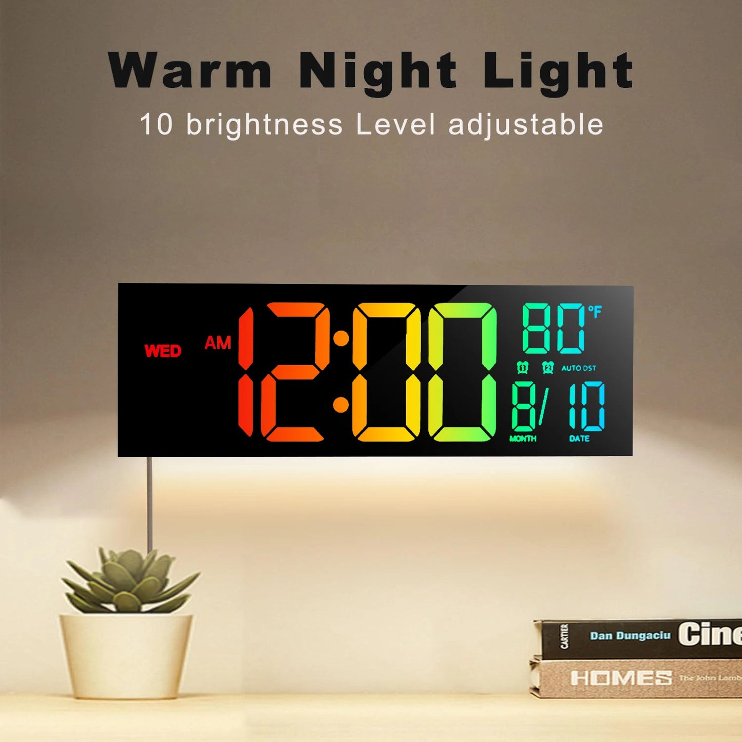 Hign-concerned LED Wall Clock With Remote And Alarm