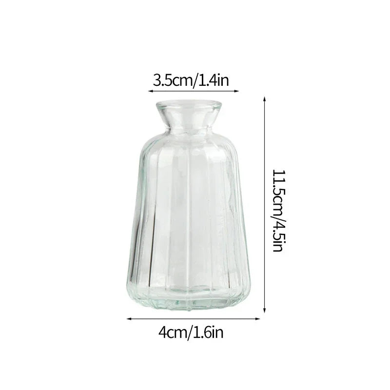 Function Retro Glass Flower Vase Hydroponic Bottle Decor