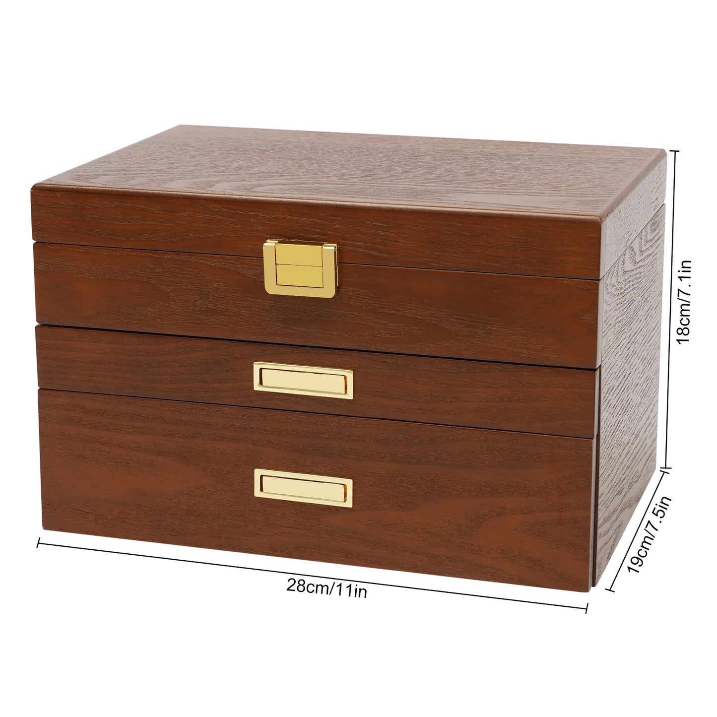 NONECN Wood Jewelry And Watch Display Case Organizer
