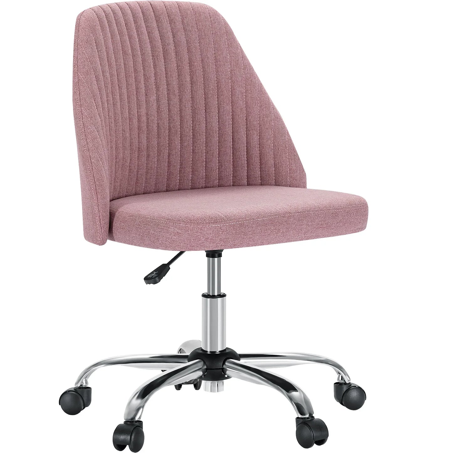 JHK Armless Desk Chair With Wheels Fabric Swivel Office
