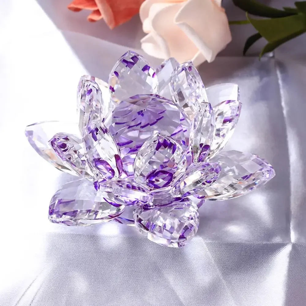 Crystal Lotus Flower Figurine For Home Decor And Gifts