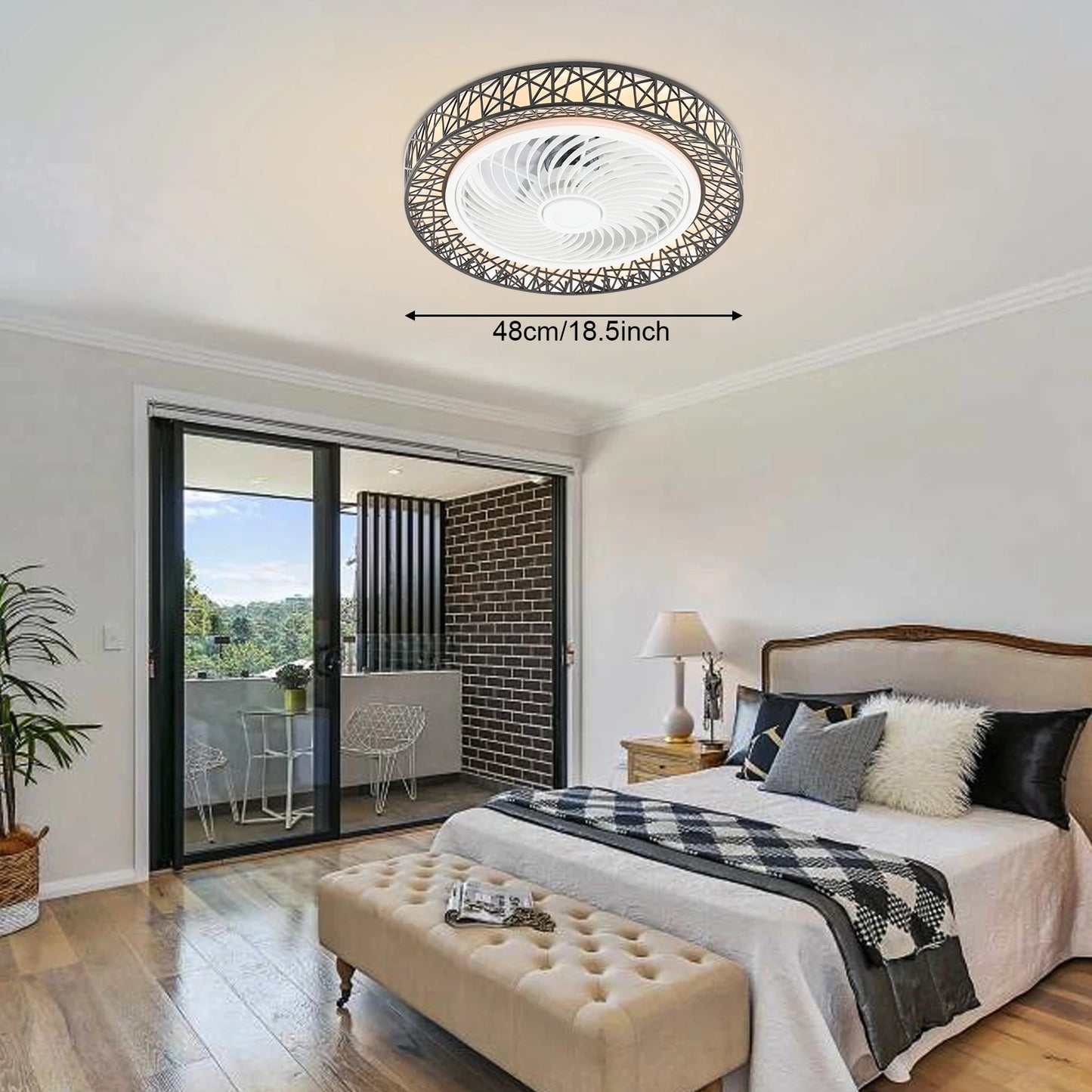 Hign-concerned Ceiling Fan With LED Light Remote Control