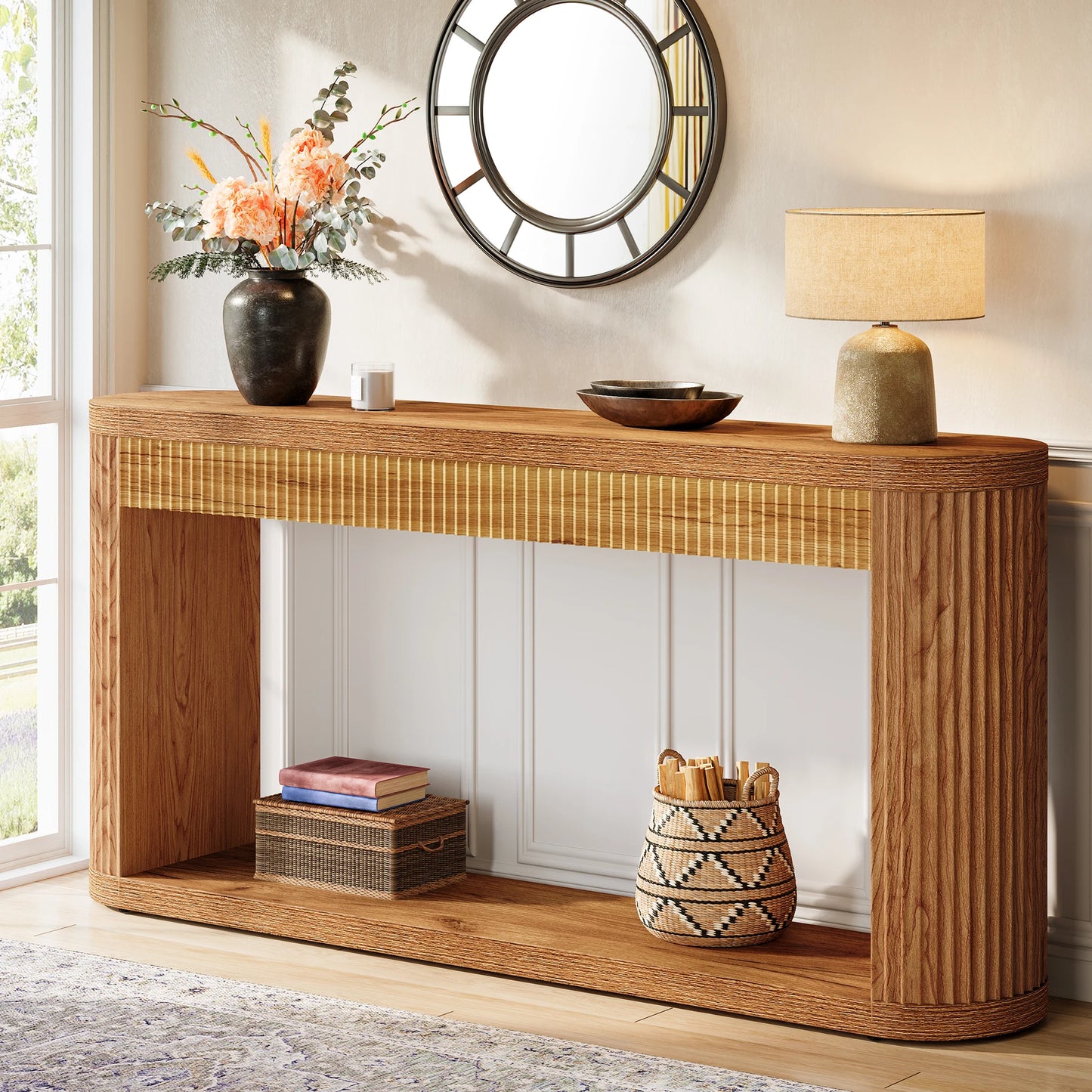 Tribesigns Fluted Console Table For Entryway Hallway Foyer