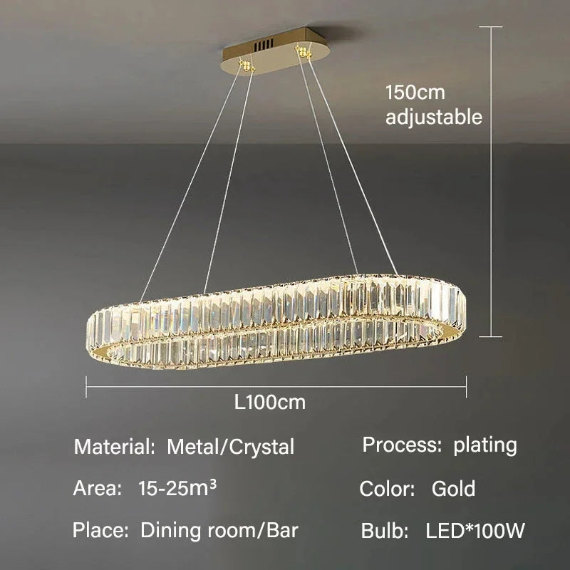 GreeLustr Luxury LED Pendant Light Crystal Chandelier