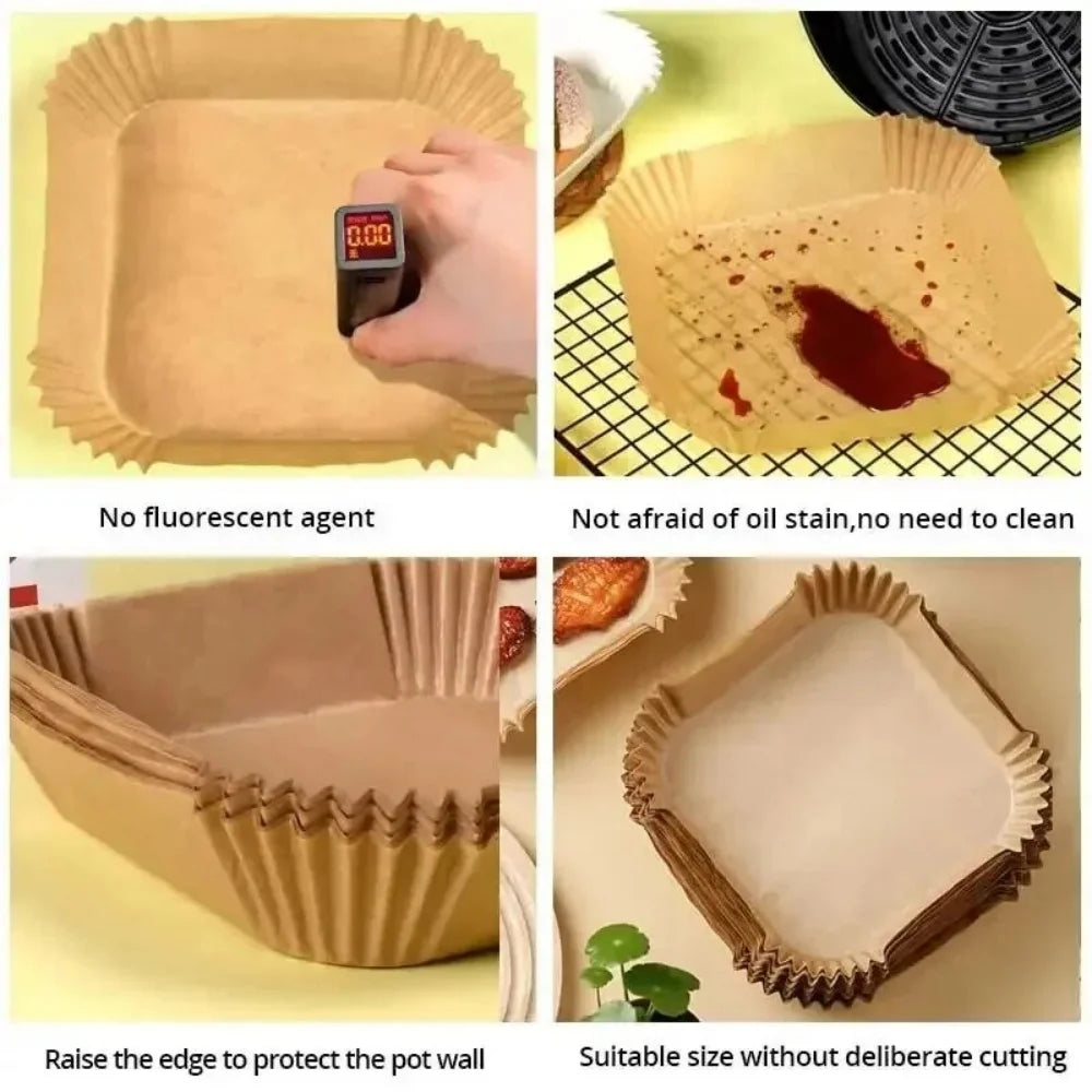 Air Fryer Paper Disposable Square Round Pastry Molds Nonstick Pads