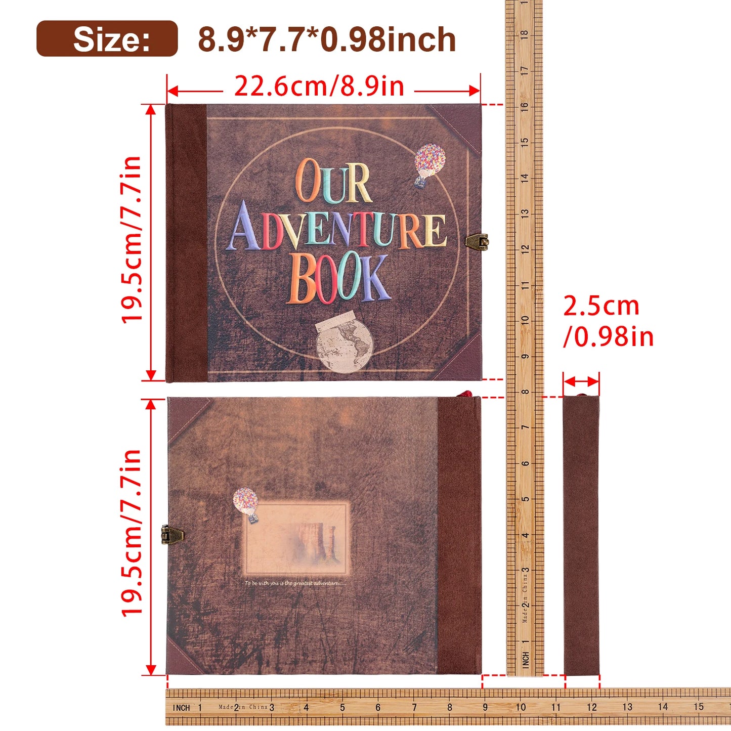 Our Adventure Book 146 Page DIY Handmade Photo Album Scrapbook Retro Kraft