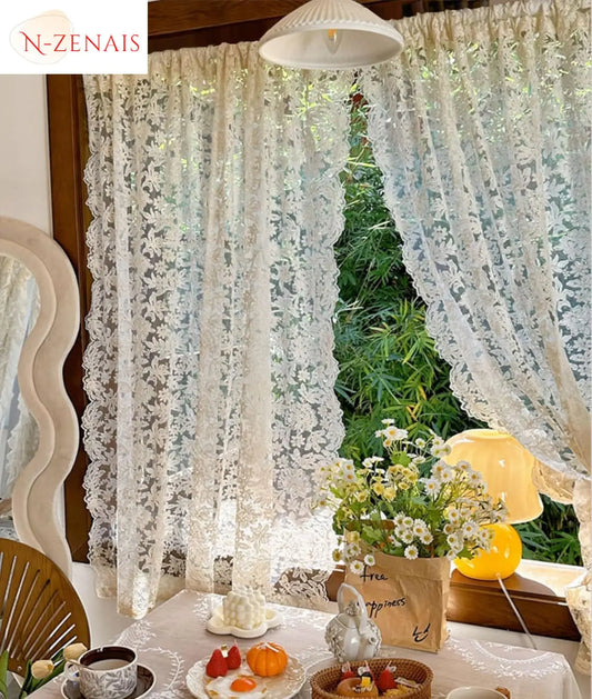 JESSANSCraft Tulle Lace Embroidered Curtains Living Room