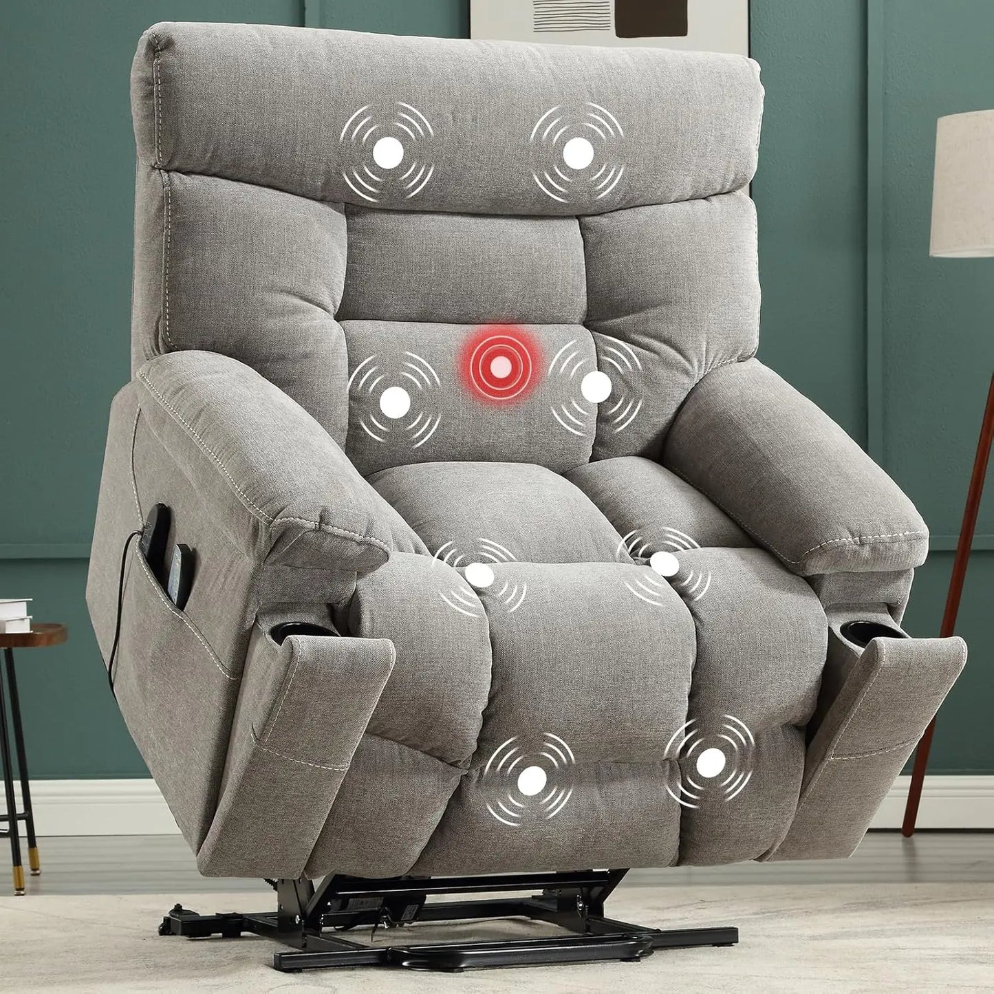 Dual Motor Power Lift Recliner Chair Heated Massage USB Port