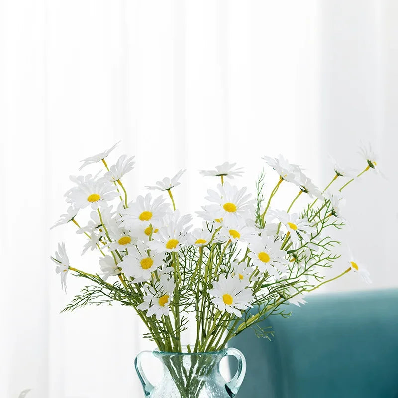 White Daisies Silk Artificial Flowers Bouquet for Weddings