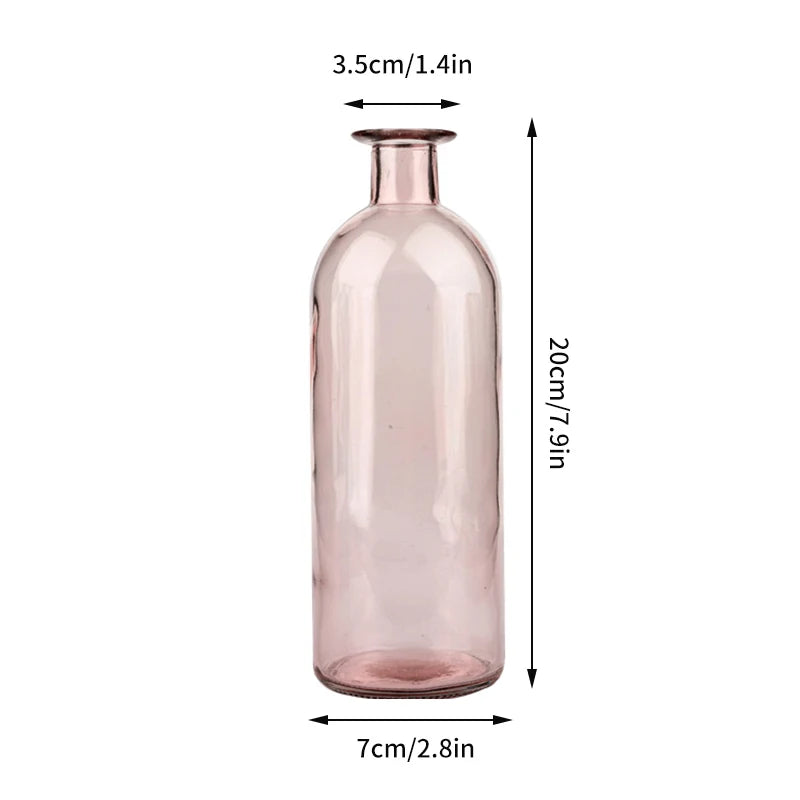Function Retro Glass Flower Vase Hydroponic Bottle Decor