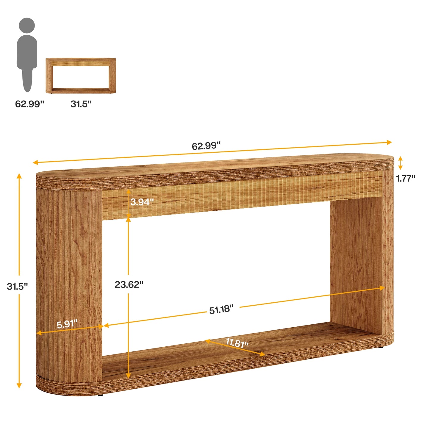 Tribesigns Fluted Console Table For Entryway Hallway Foyer
