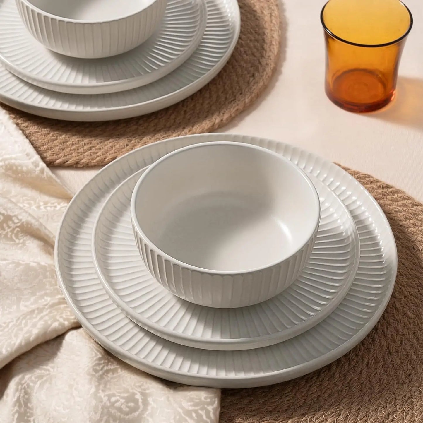 Starlight Dinnerware Set Plates And Bowls 12 Piece Dishware