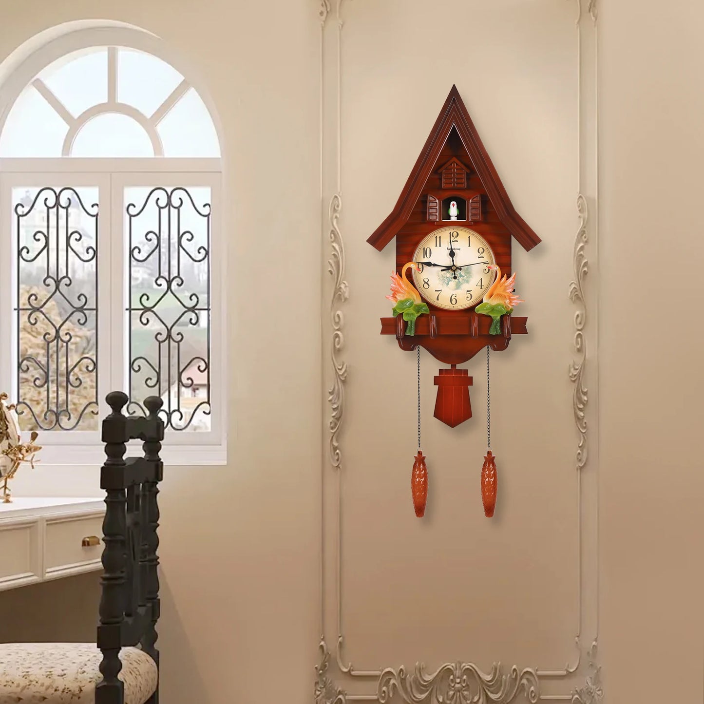 Feature Modern Wall Clock Living Room Plastic Silent