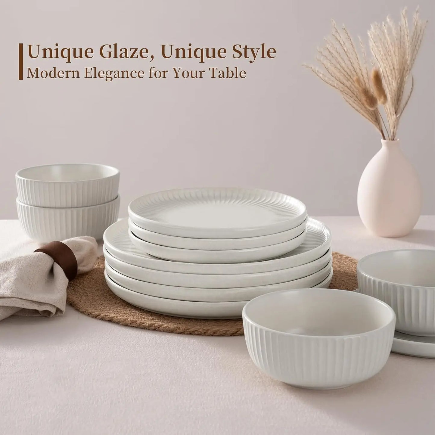 Starlight Dinnerware Set Plates And Bowls 12 Piece Dishware