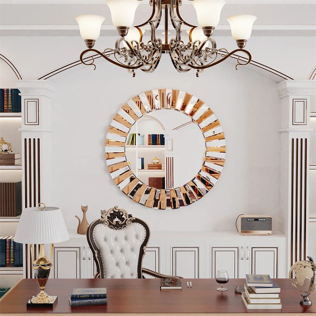 Borwarth Round Wall Mirror Decor Accent For Hallway Bathroom