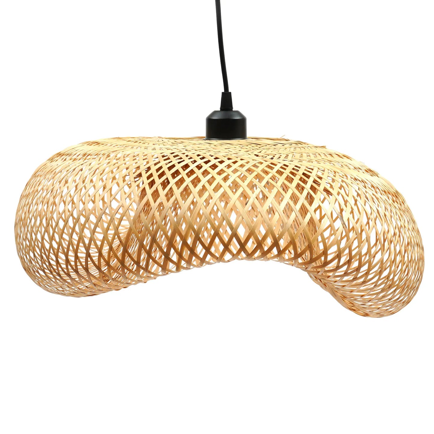 Bamboo Wicker Rattan Pendant Light Asian Ceiling Lamp