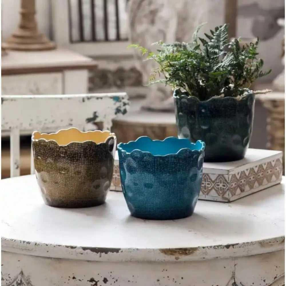 Hign-concerned Modern Glazed Polystone Planter Indoor