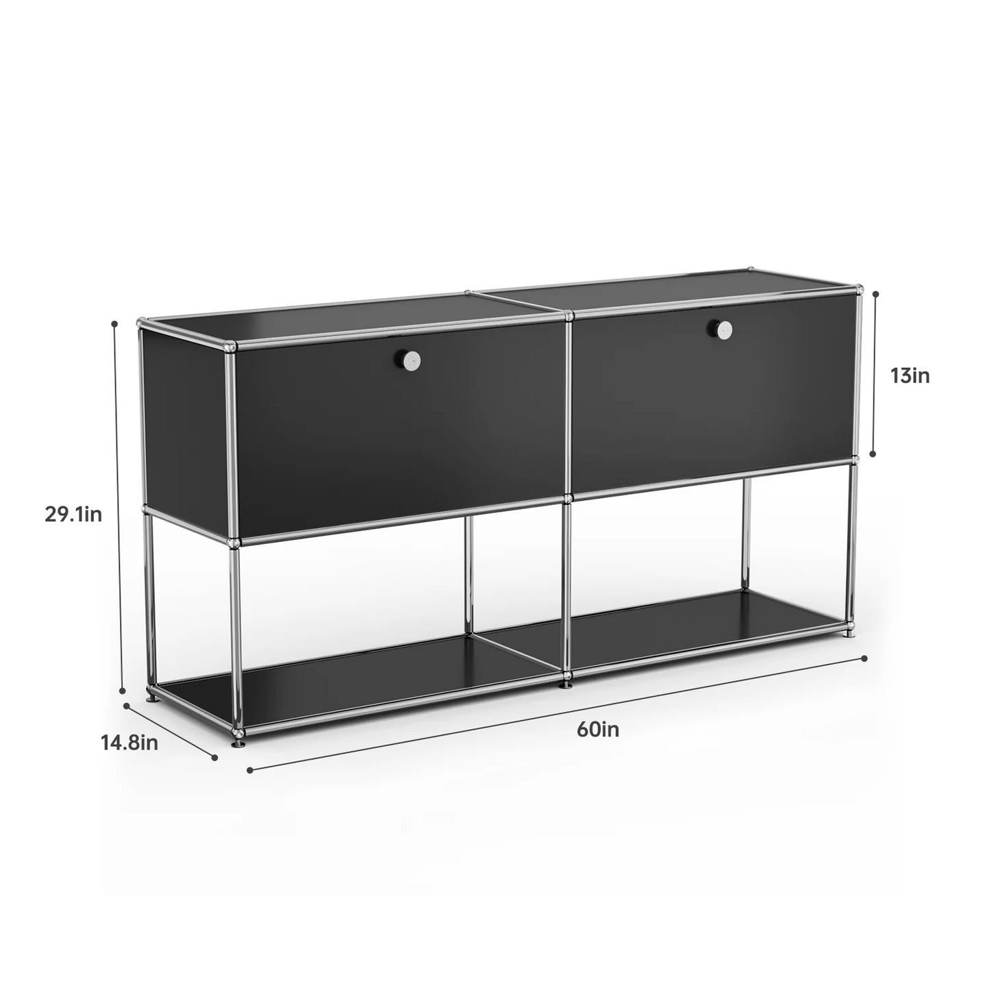 Furgle Modern TV Stand Storage Cabinet With Metal Frame