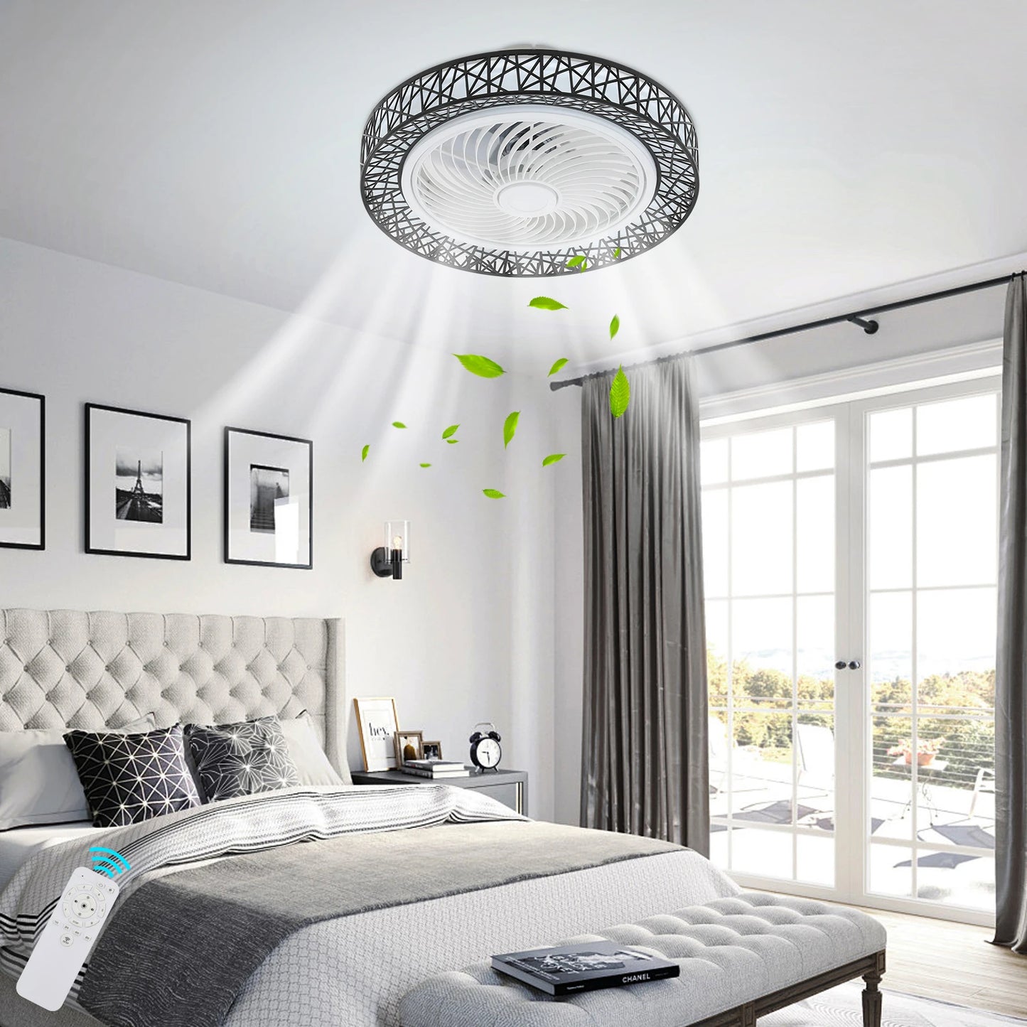 Hign-concerned Ceiling Fan With LED Light Remote Control