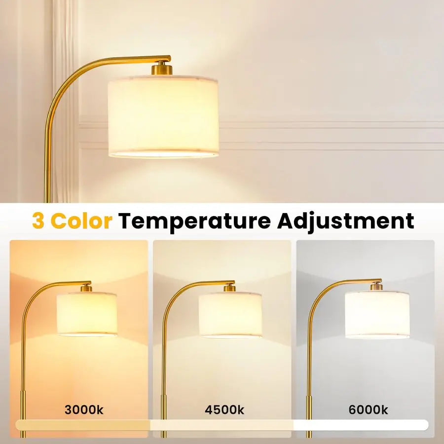 Modern Floor Lamp With Fabric Shade And 9W LED Bulb Not Included