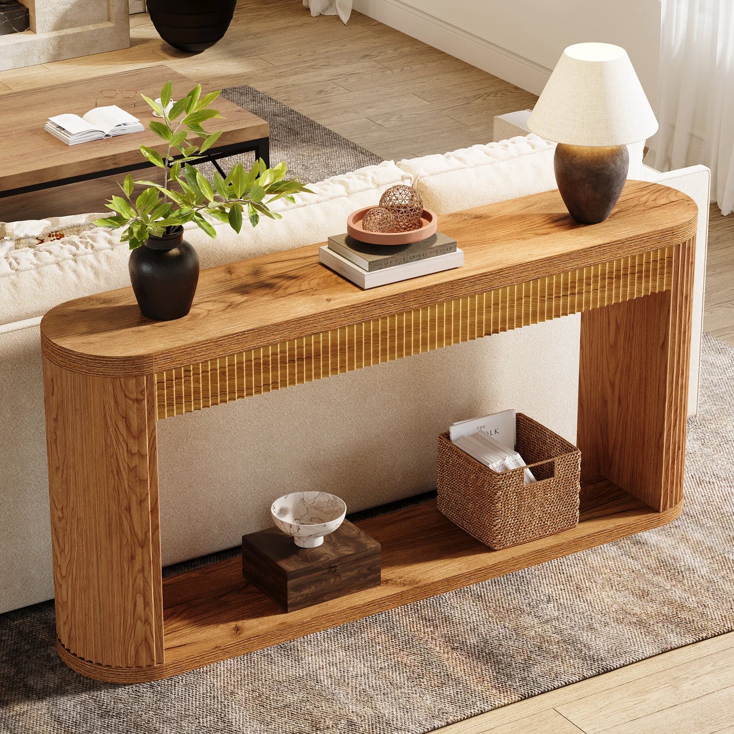 Tribesigns Fluted Console Table For Entryway Hallway Foyer