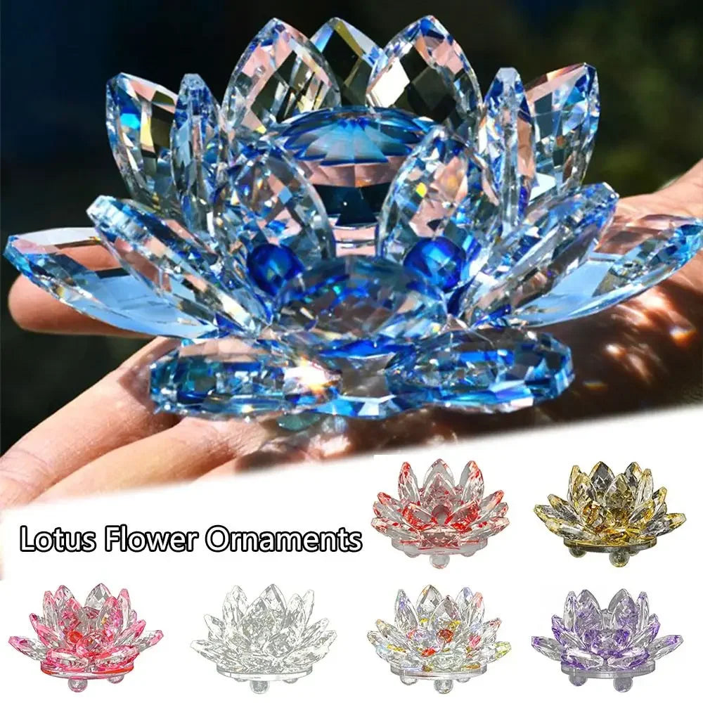 Crystal Lotus Flower Figurine For Home Decor And Gifts