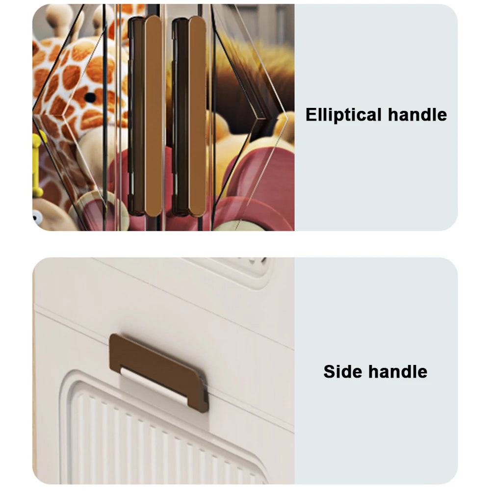 Alloet Four Tier Stackable Storage Bins With Lids And Doors