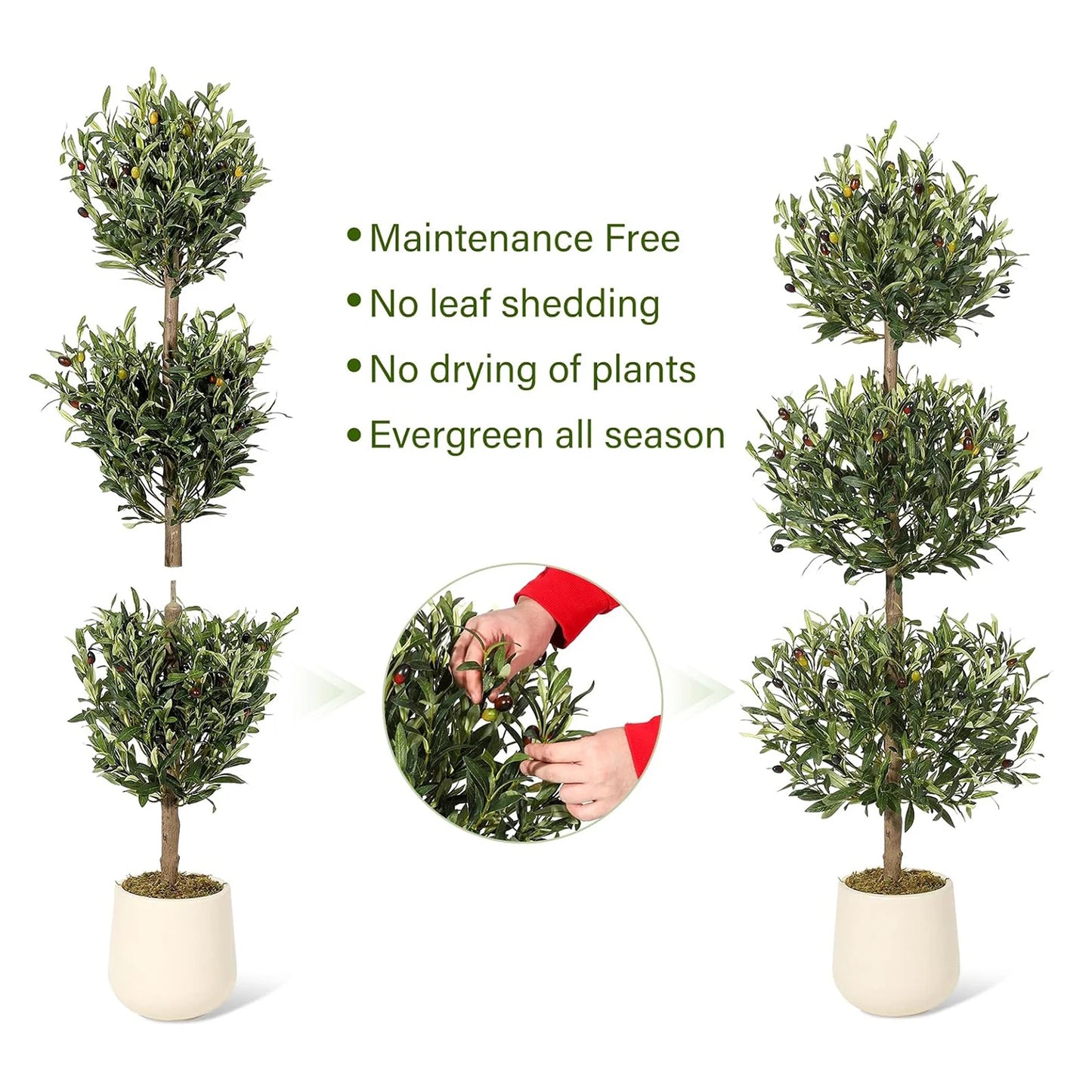 HiMIS Artificial Olive Tree Indoor Decor with Planter