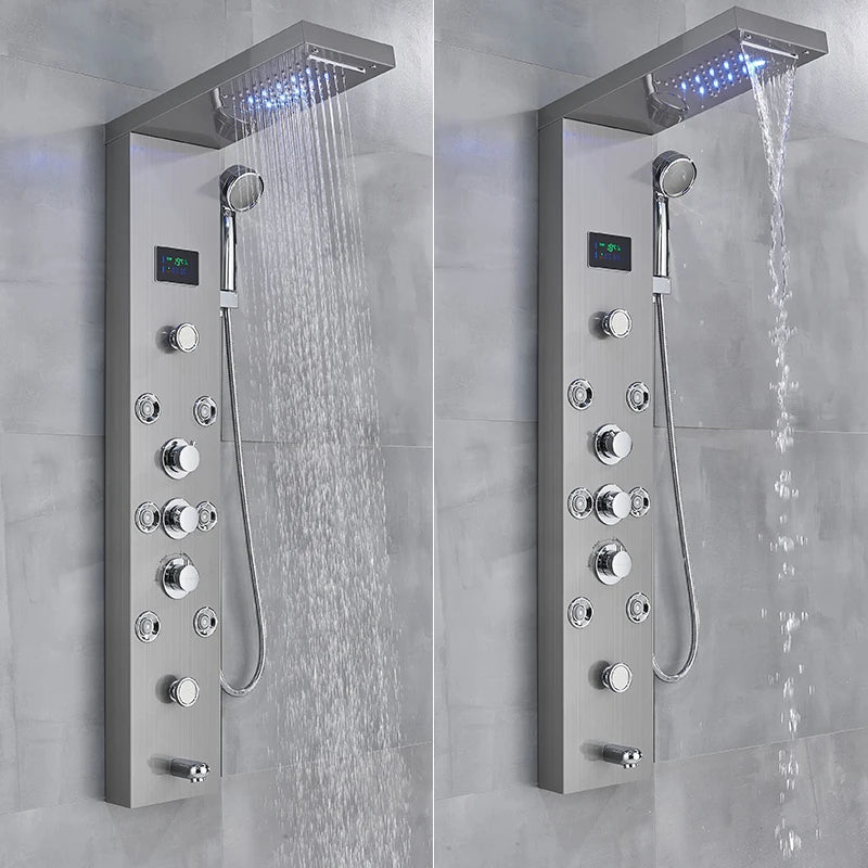 Wanmivezlo LED Bath Shower Faucet Panel System Temperature