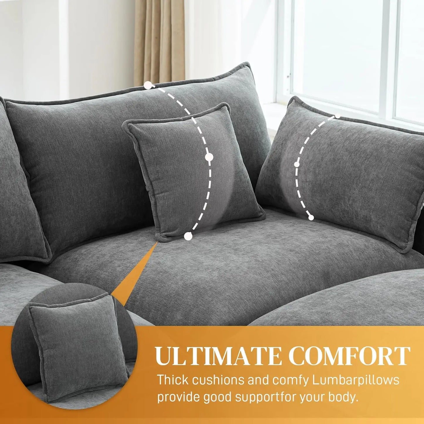 Combination U Shaped Sectional Sofa For Living Room