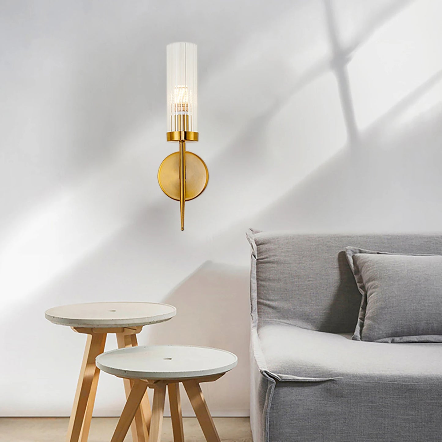 Elegant Golden Wall Sconce With Crystalline Glass Shade Luminescent LuminaryIllumination