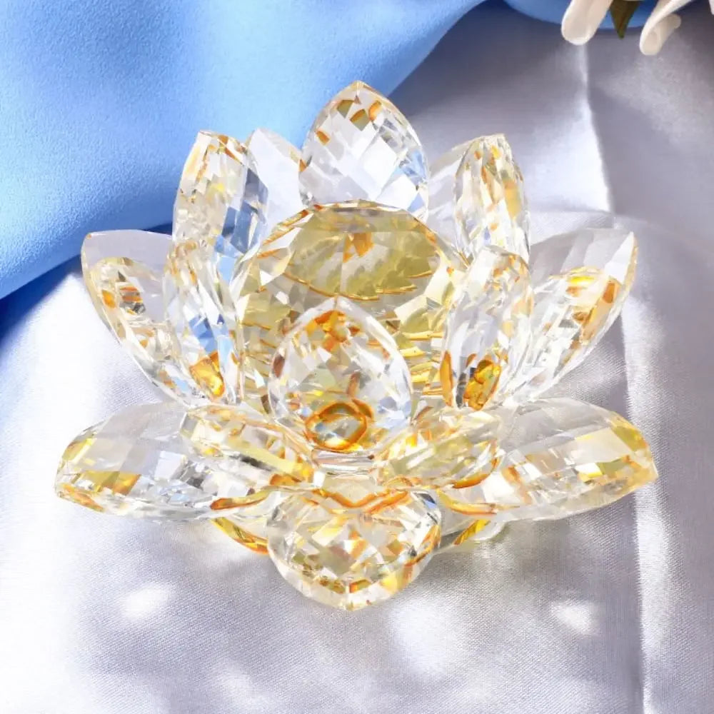 Crystal Lotus Flower Figurine For Home Decor And Gifts